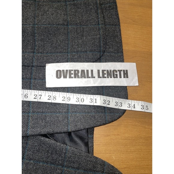Banana Republic Blazer Men 46L‎ Gray Wool Windowpane Business Resort Wedding - Picture 7 of 10